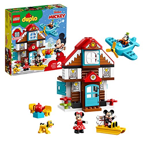 LEGO DUPLO Disney - Casa de Vacaciones de Mickey Nuevo juguete de construcción con los Personajes de Disney, incluye Minifigura de Minnie, el Pato Donald, Goofy y Pluto (10889)