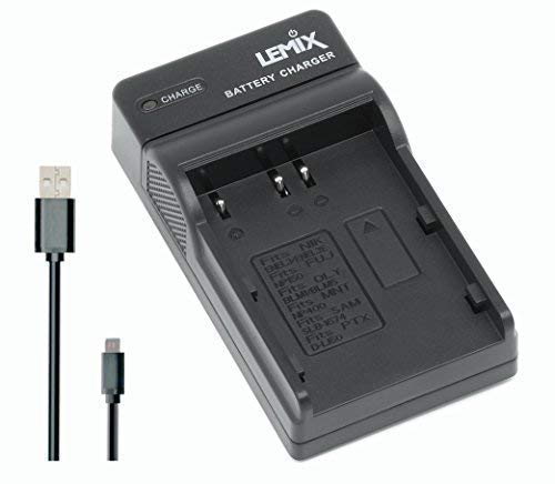 Lemix (ENEL3) Cargador USB Ultra Slim para baterías Nikon EN-EL3 / Fujifilm NP-150 & Olympus BLM-5 y para Modelos (enumerados a continuación) Nikon, Fuji, Olympus, Minolta, Samsung & Pentax …