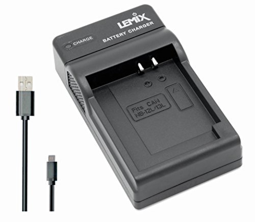 Lemix (NB13L) Cargador USB Ultra Slim para baterías Canon NB-13L & NB-12L para Modelos (enumerados a continuación) Canon Powershot & Vixia