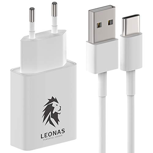 LEONAS Cargador de pared con cable de carga USB-C USBC Adaptador de corriente de carga rápida con cable de datos Cargador con cable de carga rápida para teléfonos móviles y dispositivos tipo C