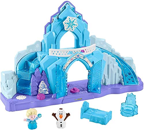Little People- Disney Frozen Elsa Palacio de Hielo, Juego de iluminación Musical, Multicolor (Mattel GGV29)