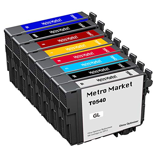 Metro Market 8 Piezas per Cartuchos de Tinta Compatible para Epson Stylus Photo R800 R1800 T0540 T0541 T0542 T0543 T0544 T0547 T0548 T0549