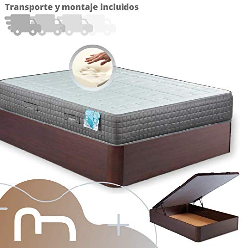 Mi Cama Me Llama Canapé de Madera Cheap + Colchón viscoelástico Reversible Premium - Montaje Incluido (150x190, Wengue) Mi Cama Me Llama Canapé de Madera Cheap + Colchón viscoelástico Reversible Premium - Montaje Incluido (150x190, Wengue)
