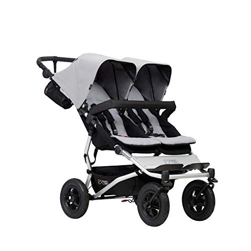 Mountain Buggy Duet V3–6 silver - Carrito gemelar Marino, de lado a lado, con 4 ruedas