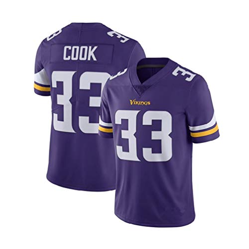 Mujeres Camiseta de Rugby, Minnesota Vikings, Dalvin Cook # 33, Ropa de Deporte del fútbol Americano, Transpirable Jersey (Color : Purple, Size : XL)