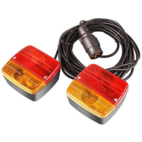 MVPOWER Luces Traseras para Remolque Iluminación del Remolque con Cableado Magnético Cable de 7m 21W 12V