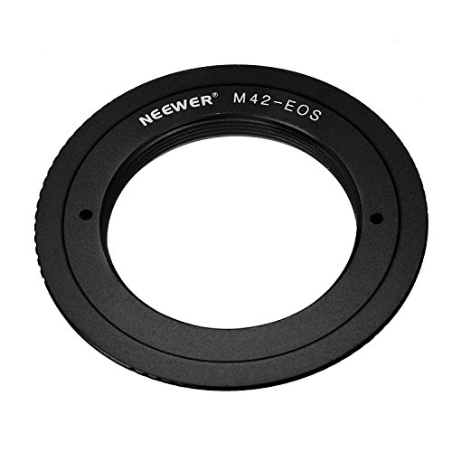 Neewer® Adaptador de Montaje de Tornillo Ajustable para Objetivo M42 a cámara Canon EOS, como 1d/1ds, Mark II, III, 5D, Rebel XT, xti, T2i, y Mucho más, Color Negro