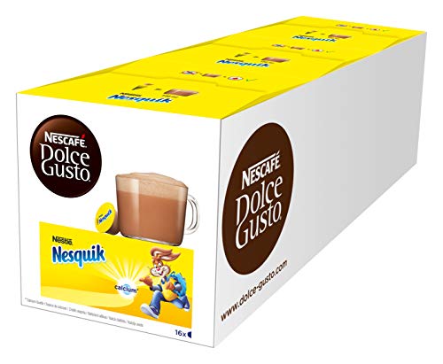 NESCAFÉ Dolce Gusto Nesquik, Pack de 3 x 16 Cápsulas - Total: 48 Cápsulas de Café