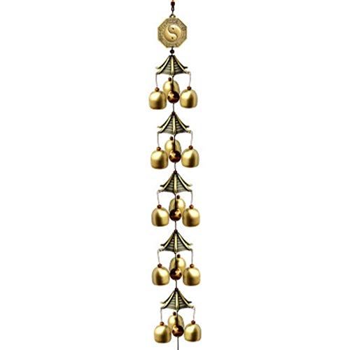 NIHAOA Manualidades Infantiles Cinco Pisos Pagoda 15 de Campana Colgante de Campana de Viento de Metal de Cobre Puro Feng Shui Colgante de la Seguridad del Coche de Interior (Size : -)