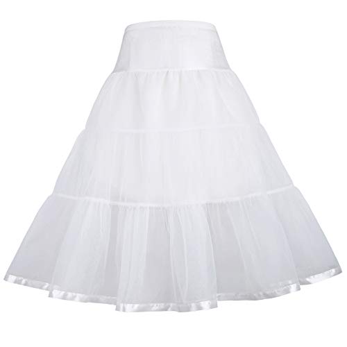 Niñas Enaguas de Capas para Vestido Falda Corto Tutú Volantes Blanco 14~15 Años CL35-2