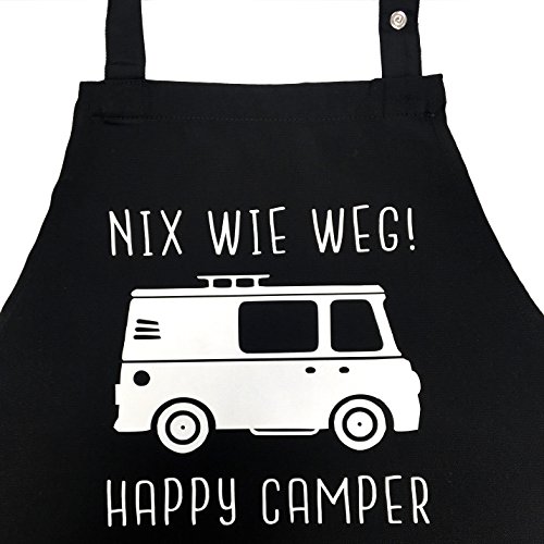 NIX como vía – Happy Camper – divertido Delantal para hombres, – La Idea De Regalo Para Los Camper, camping amigo. Camping Barbacoa/Grill regalo Caravana camping Gadget Van Life