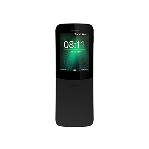 Nokia 8110 - Teléfono Celular con Llaves, 4G Memoria de 4 GB, Cámara de 2 Mp, 2,45", color Negro. Version Internacional.