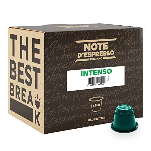 Note D'Espresso Cápsulas de Café Intenso exclusivamente compatibles con cafeteras Nespresso* - 100 Unidades de 5.6 g, Total - 560 g