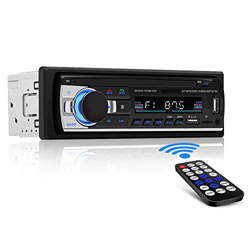 [Nuevo Version] Andven Autoradio Bluetooth, 4×60W FM Radio de Coche, Manos Libres Radio Estéreo de Coche, Apoyo Control Remoto, Doble USB, TF, función AUX