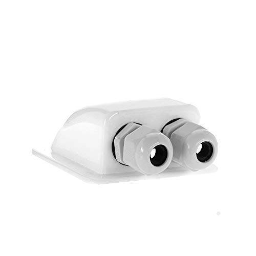 Offgridtec Conducto de Techo Pasaventanas 2 Blanco Cuádruple para Caravanas Caravana Barcos Cable Solar Pasaventanas Abs, 1 Pieza, 006420, 2 Vías/Blanco/Luz