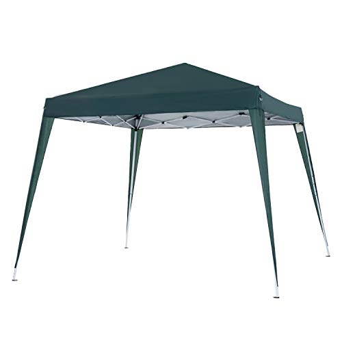 Outsunny Carpa Cenador Plegable para Exterior para Jardín Camping Fiesta Tienda Eventos - Verde Oscuro - Acero y Oxford - 3 x 3m