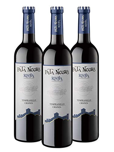 Pata Negra Crianza Vino Tinto D.O. Rioja - Pack de 3 Botellas x 750 ml