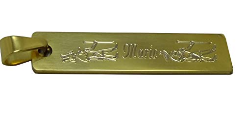 patrickgravure - Colgante de Acero Inoxidable Dorado, Grabado Personalizado, Cartucho Egipcio