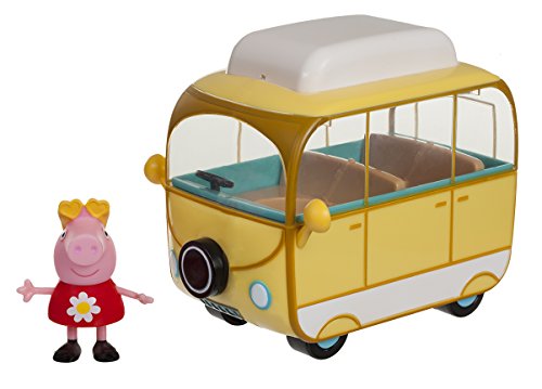 Peppa Wutz Peppa's 95707 – Pequeña Caravana con Ruedas Que giran correctamente y Figura Exclusiva de Peppa, Juguete Ideal para niños a Partir de 2 años