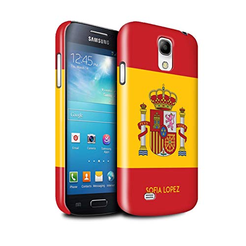 Personalizado Bandera Nacional Nación Personalizar Funda Brillo para el Samsung Galaxy S4 Mini/Español/De/España Diseño/Inicial/Nombre/Texto Carcasa/Estuche/Case Snap