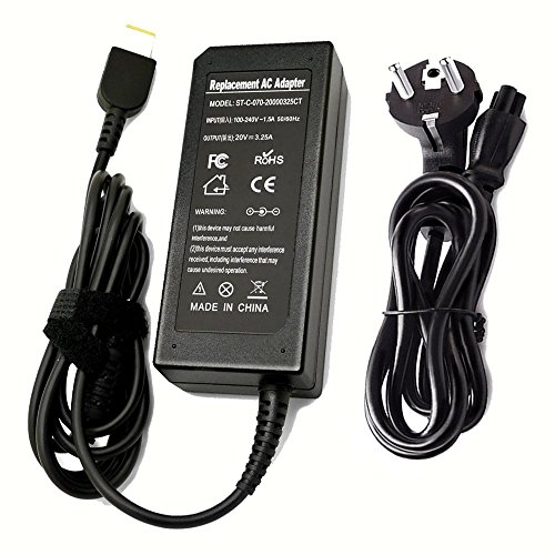 PFMY Adaptador Cargador 65W 20V 3.25A para portátiles Ordenador Lenovo X1 Carbon G70 G40 G50 G50 80 G500 G500S G50-30 G50-45 G505 G505S G50-70 G50-80 G510 G700 G70-70 IdeaPad Yoga 1 10 14D 2 11