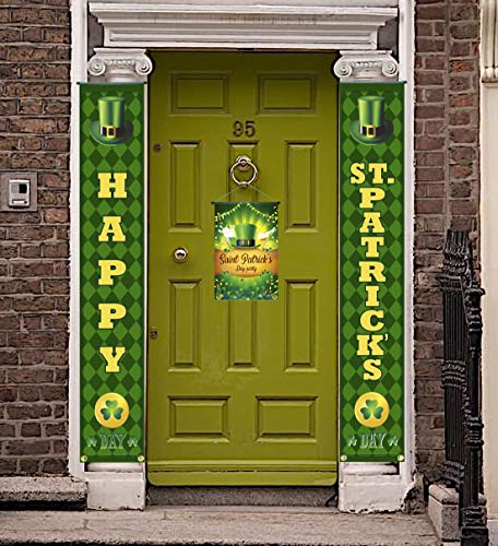 PIXHOTUL St. Patrick's Day Pancartas Decoraciones, Cartel del Porche del día de San Patricio Cartel Colgante de Bienvenida del Trébol para el Adorno Casero del Partido Irlandés