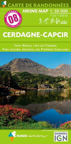 Pyrénées carte 8 Cerdagne - Capcir - Font-Romeu - Ax-les-Thermes 1 : 50 000: Carte de Randonnées
