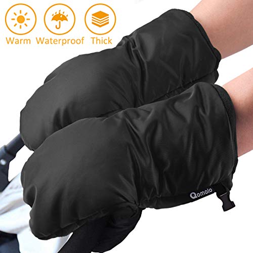 Qomolo Guantes Para Carrito de Bebé Guantes de Silla de Paseo, Manoplas Guantes de Forro Polar Impermeable, Invierno Protege Manos Guantes Caliente