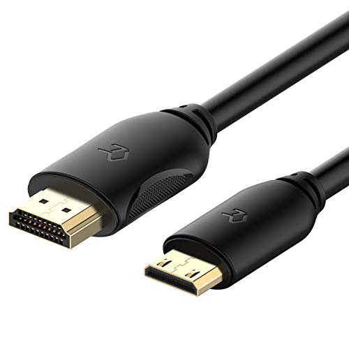 Rankie - Cable Mini HDMI a HDMI, alta velocidad compatible con Ethernet 3D y retorno de audio, 6 pies, color negro