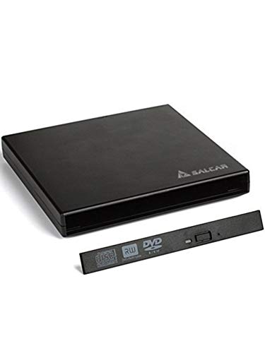 Salcar - DVD Externo Adaptador Caja Carcasa para unidades de almacenamiento portátiles SATA para unidades de reproducción de Notebook CD/DVD Drive de 12,7mm (no incluye incluye ninguna unidad de reproducción)