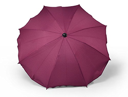Sombrilla y paraguas universal para carros y sillas de bebé, con soporte universal, protección contra rayos UV 50+ rojo oscuro