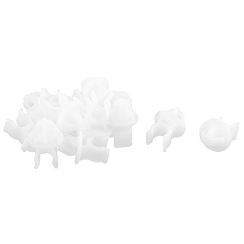 Sourcingmap 15Pcs Remache de Guardabarros Puerta Capó Grapa Blanco 14x11mm Agujero