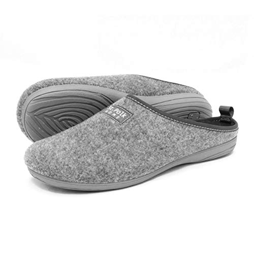 St.Polk® Zapatillas casa Mujer/Hombre Slippers Pantuflas de Estar por casa Fabricadas España Original Unisex Invierno/Verano máxima Comodidad Suela Caucho Plantilla Extraible (Gris/Gris, Numeric_44)