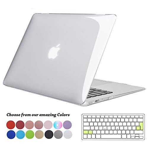 TECOOL Funda MacBook Air 13 Pulgadas (Versión: 2010-2017), Delgado Cubierta Plástico Dura Case Carcasa con Tapa del Teclado para MacBook Air 13.3 Pulgada (Modelo: A1466 / A1369) - Transparente