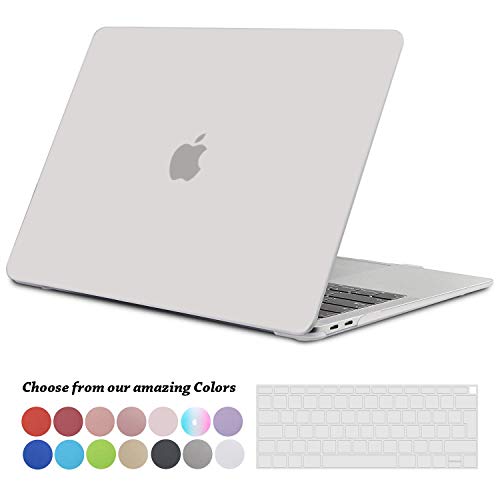 TECOOL Funda para 2018 2019 MacBook Air 13 Pulgadas A1932, Cubierta de Plástico Dura Case Carcasa con Tapa del Teclado para Nuevo MacBook Air 13 con Retina Pantalla y Touch ID - Mate Transparente