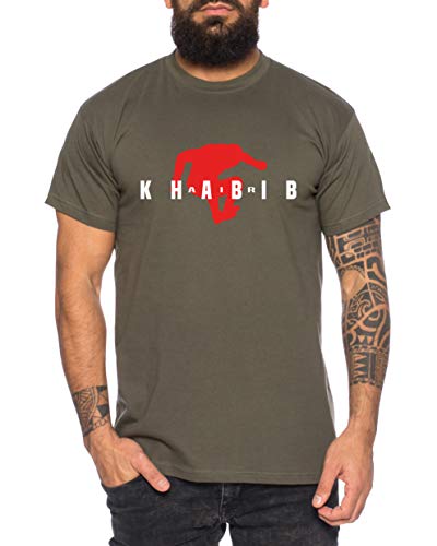 Tee Kiki Air Khabib II Camiseta de Hombre Cool Fitness Sport Shirt, Größe2:Medium, Farbe2:Caqui