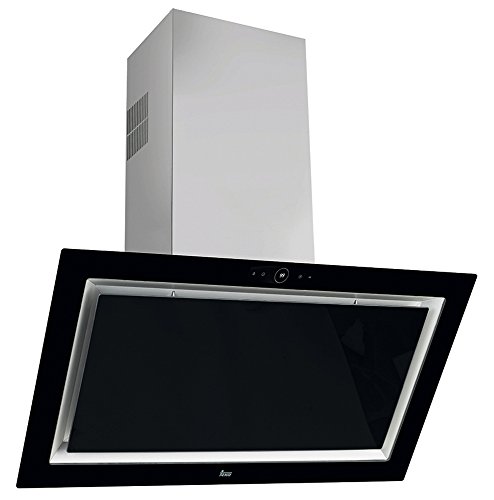 Teka QUADRO Decorativa | Modelo DLV 985 Vertical | Campana con aspiración Perimetral Contour | Touch Control | 3 Velocidades + Intensiva | Cristal Negro, 280 W, 54 Decibelios, Acero Inoxidable