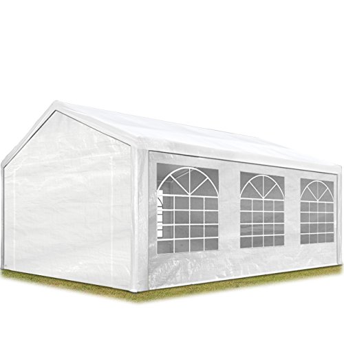 TOOLPORT Carpa para Fiestas 3x6 m en Blanco Lona PE 180 g/m² Impermeable Carpa para el jardín con protección UV