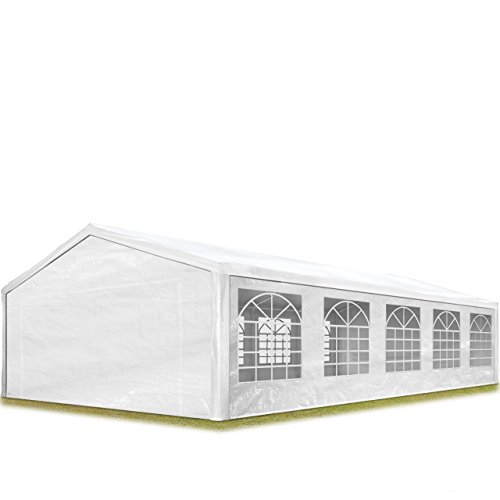 TOOLPORT Carpa para Fiestas 5x10 m en Blanco Lona PE 180 g/m² Impermeable Carpa para el jardín con protección UV