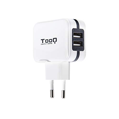 TooQ TQWC-1S02WT - Cargador de pared con 2 x USB (5V - 3.4 A, 17 W), con tecnologia AiPower, para iPad / iPhone / Samsung / Tablets / Smartphones, color BLANCO TooQ TQWC-1S02WT - Cargador de pared con 2 x USB (5V - 3.4 A, 17 W), con tecnologia AiPower, para iPad / iPhone / Samsung / Tablets / Smartphones, color BLANCO