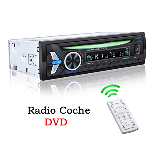 TOYOUSONIC Radio Coche CD 1 DIN Reproductor de DVD MP4 Bluetooth Admite Llamadas Manos Libres/Control Remoto/Radio FM/AUX IN/USB/TF