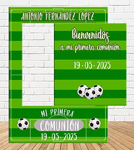 Tu Fiesta Mola Mazo Photocall y Cartel Comunión Niñ@ del Fútbol 110x80cm | Detalles Comunión | Photocall Económico y Original | Disfruta de Fotos de comunión para niñ@s| Personalizable