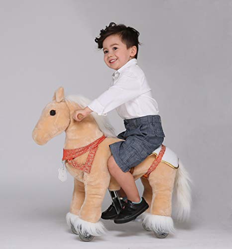 UFREE Caballo pony con trenzas, 29 pulgadas, tamaño pequeño buen regalo para niños de 3 a 6 años de edad.