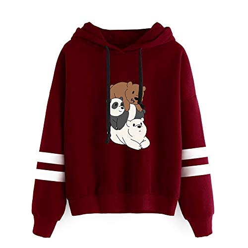 Ukaopjge We Bare Bears Sudaderas con Capucha Sudadera con Capucha Impresa Sudadera con Capucha Ocio clásico Sudadera con Capucha Unisex We Bare Bears Sudaderas (Color : Red01, Size : XXXL)
