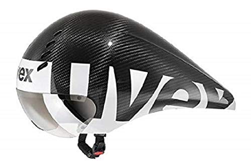Uvex Race 6 Chrono-Carbono Casco de Ciclismo, Unisex Adulto, Negro/Blanco, 52-57 cm