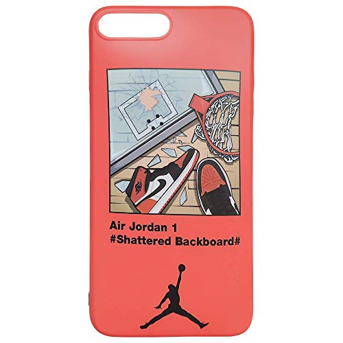 VIDALIBRE JUstJUnto Funda iPhone/Carcasa iPhone, Impresión de Marca Deportivo, Diseño de Zapatillas Jordan, Color Orange (iPhone 7+/8+)