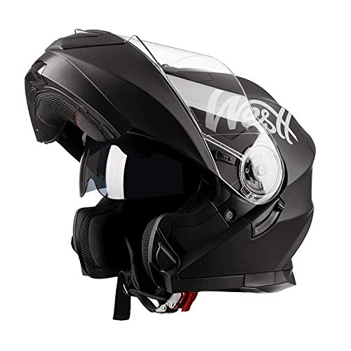 Westt Torque X - Casco De Moto Modular Integral con Doble Visera -Negro Mate - Motocicleta Scooter Absorbe Impacto - certificado ECE Westt Torque X - Casco De Moto Modular Integral con Doble Visera -Negro Mate - Motocicleta Scooter Absorbe Impacto - certificado ECE