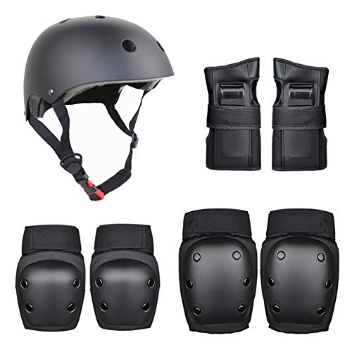 WEZER OTY Casco para Boxeo,Ciclismo y Otros Deportes (niño,Parte Trasera Ajustable con Disco,Talla S de 58 a 62 cm),Verde,A. Black