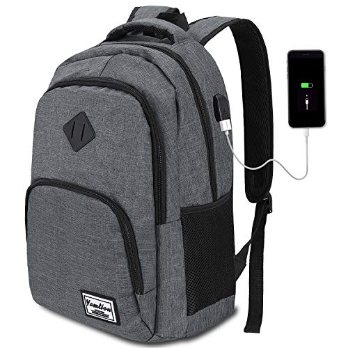 YAMTION Mochila Hombre para Portátil Mochilas Escolares Juveniles con Puerto USB Resistente al Agua 35L (15,6 Pulgadas, B6-Gris Oscuro) YAMTION Mochila Hombre para Portátil Mochilas Escolares Juveniles con Puerto USB Resistente al Agua 35L (15,6 Pulgadas, B6-Gris Oscuro)