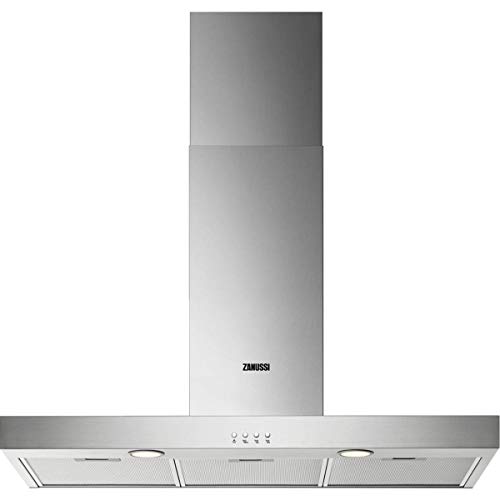 Zanussi ZHB92670XA Campana extractora de pared, 90 cm, 3 velocidades, Acero Inoxidable, Potencia hasta de 600 m3/h, Nivel de ruido 68 dB(A), Iluminación LED, Inox, Clase C